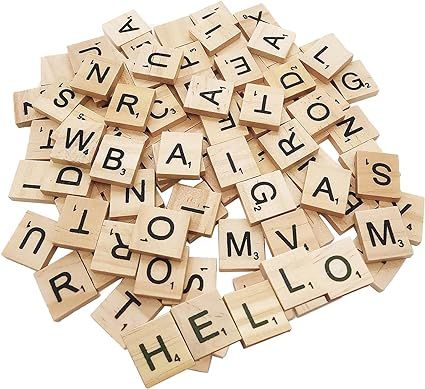 200 Pcs Scrabble Letters, MYYZMY Wood Scrabble Tiles for Crafts Making Crossword Game | Amazon (US)
