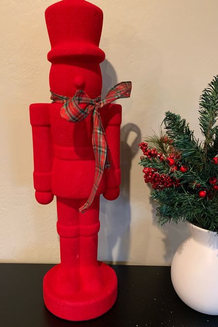 Flocked nutcracker. Red nutcracker. Nutcracker decor. Christmas centerpiece. Christmas table decor. 27 inch nutcracker. Christmas decorations #christmashome #christmasdecor #nutcracker #christmascountertop

#LTKHolidaySale #LTKSeasonal #LTKhome
