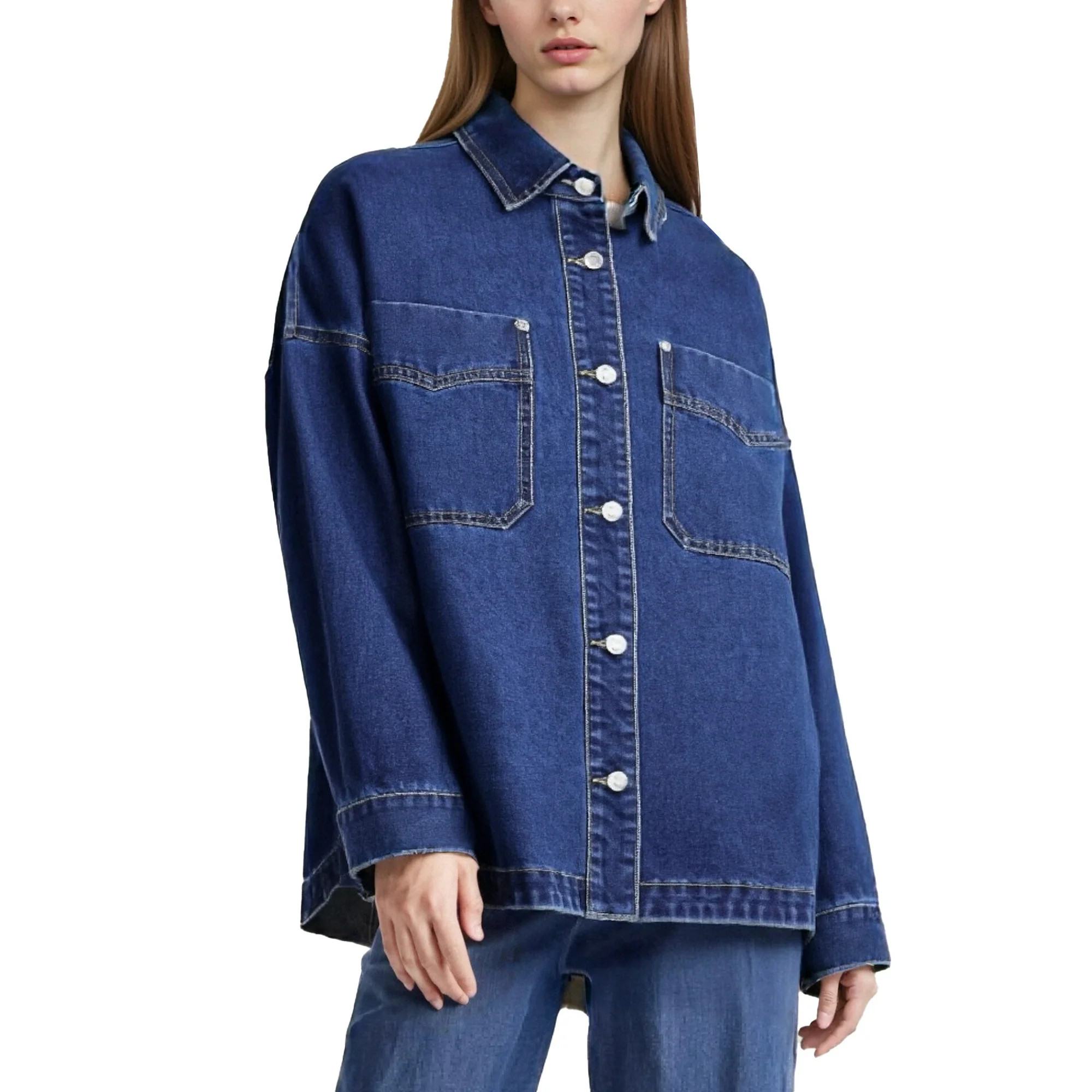 PAOLA RIBONI Womens Denim Jacket Wash Jean Jacket Coats With Pockets | Walmart (US)