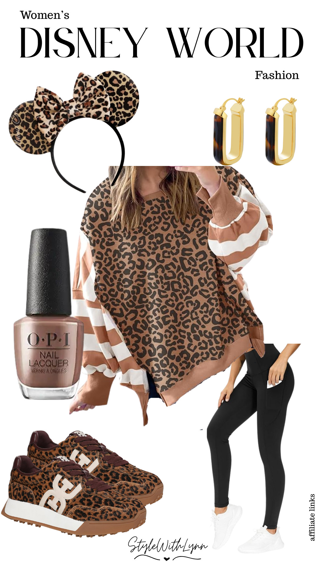 Leopard lovers, this one’s for you! 🐆✨
Animal Kingdom ready with a cozy twist! This neutral leopard print top is comfy enough for park days, styled with classic black leggings, supportive Sam Edelman sneakers, and the cutest leopard Minnie ears to keep it Disney approved. Finished off with gold hoops and neutral nails for that effortless park chic vibe.

Perfect for cooler mornings, all-day walking, and photos in front of the Tree of Life.
Tap to shop this full look and save it for your next Disney World trip!

#AnimalKingdom #DisneyWorld #DisneyVacation #LeopardPrint #SamEdelman #AmazonFinds

Disney World outfit, Animal Kingdom outfit, Disney World outfit women, leopard print Disney outfit, Animal Kingdom style, Disney park outfit women, Disney outfit inspiration, Minnie Mouse ears outfit, leopard print Minnie ears, Disney athleisure outfit, comfortable Disney outfit, Disney World leggings outfit, neutral Disney outfit, fall Disney World outfit, winter Disney World outfit, stylish Disney park look, women’s Disney fashion, Disney World walking outfit, Disney World casual outfit, Disney World sneakers outfit 

 #LTKootd #LTKmomlife #LTKTravel
