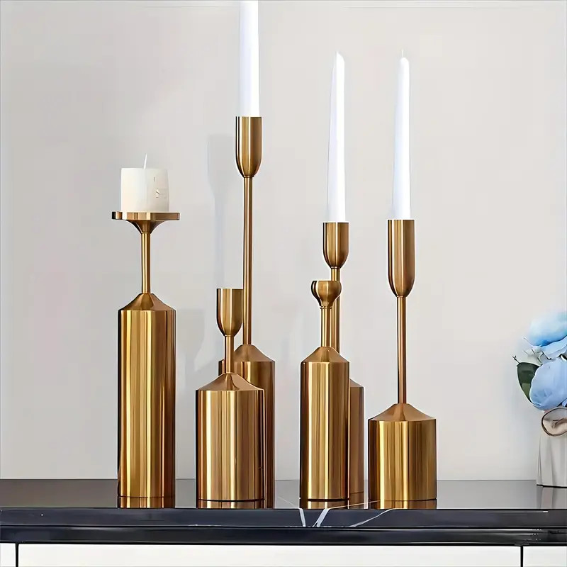 6-Piece Brass Golden Taper Candle Holders Set, Decorative Candle Holders for Weddings, Dinners, P... | Temu Affiliate Program