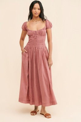 Free People Feeling Bonita Midi Dress L Women Free-est Brown Cotton Maxi 41940 | eBay | eBay US