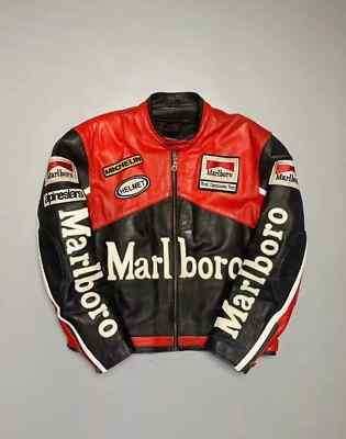 Marlboro Classic Genuine Leather Jacket Premium & Durable Rare Racing Motorcycle  | eBay | eBay US