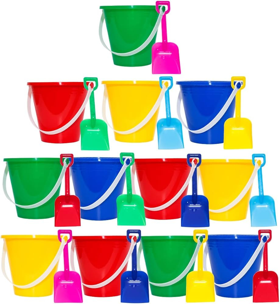 Holady 5'' Inch Sand Beach Buckets Pail with Beach Shovels,Sand Bucket Water Bucket for Beach Fun... | Amazon (US)