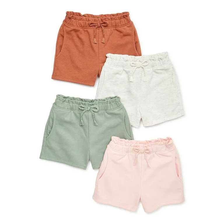Garanimals Baby and Toddler Girls French Terrycloth Shorts, 4-Pack, Sizes 12 Months- 5T | Walmart (US)