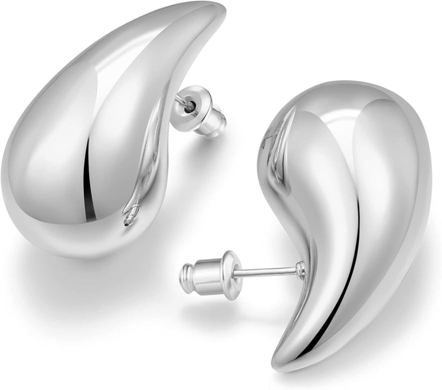 FAMARINE Waterdrop Gold Earrings for Women Teardrop Gold Big Earrings Fashion Jewelry Gift | Amazon (US)