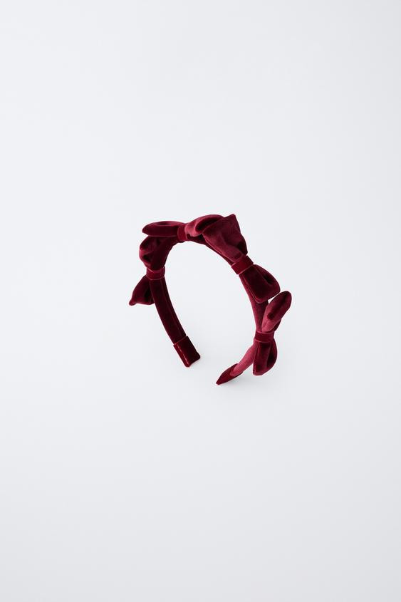 VELVET BOW HEADBAND | Zara UK