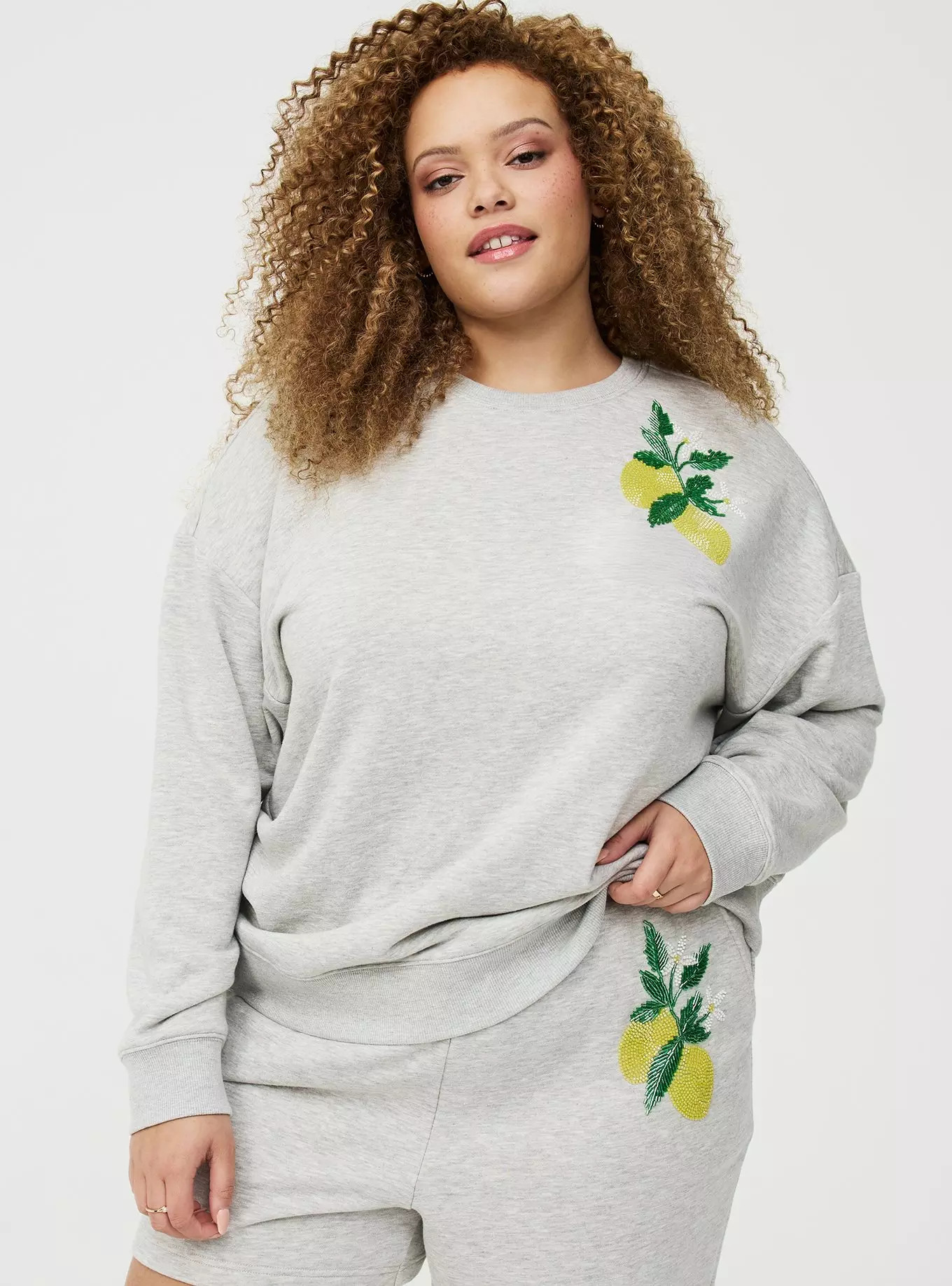 French Terry Drop Shoulder Relaxed Sweatshirt | Torrid (US & Canada)