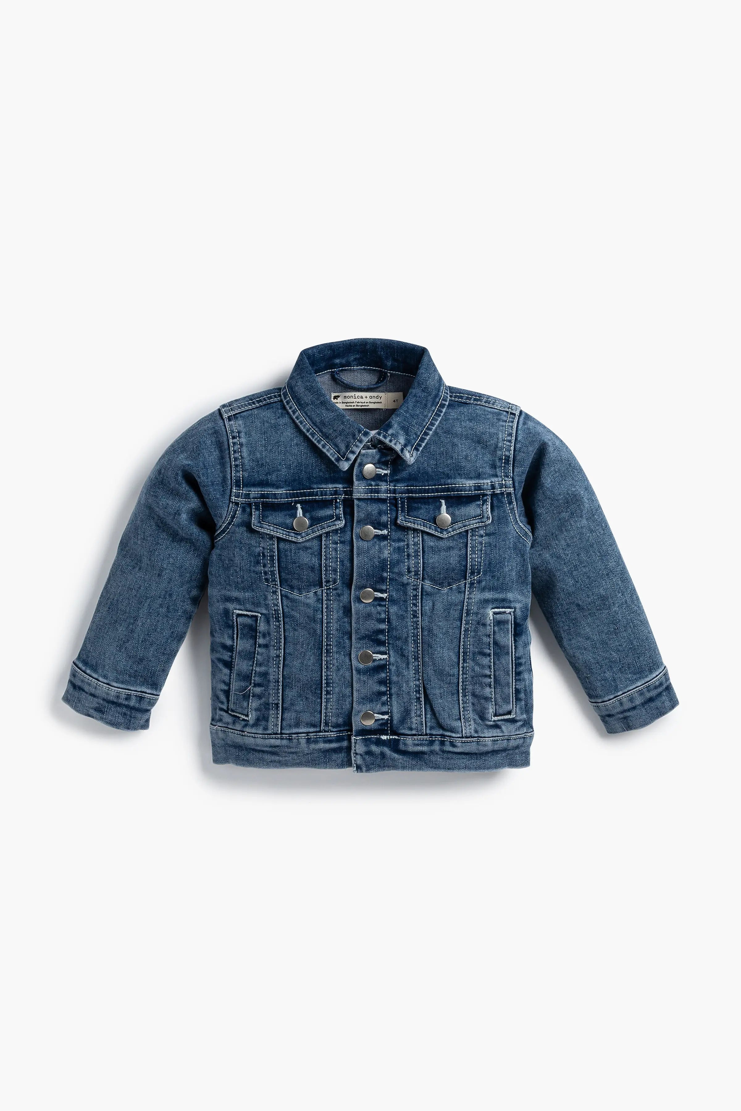 Denim Jacket In Denim | Baby | Size: 9-12M | Unisex (Boy Or Girl) - Monica + Andy Organic Baby Clothing | Monica + Andy