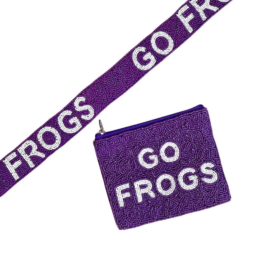 GO FROGS Beaded Purse Strap Coin Pouch TCU Football Gameday - Etsy | Etsy (US)