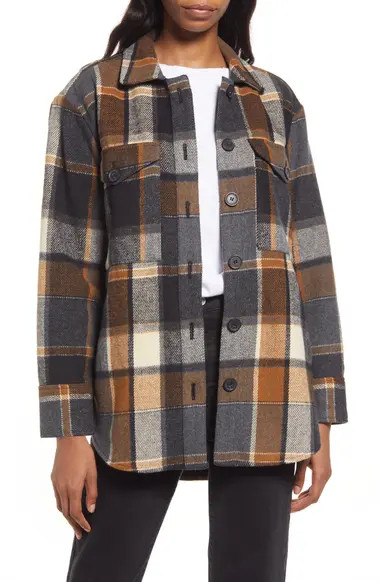 Treasure & Bond Plaid Shirt Jacket | Nordstrom