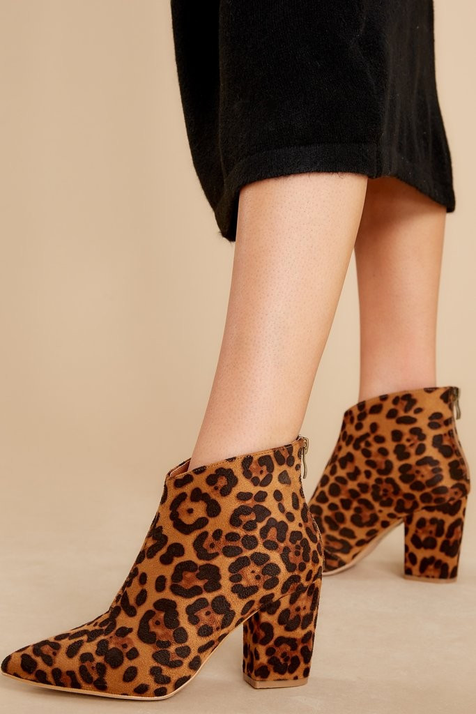 Step Towards You Leopard Print Ankle Booties | Red Dress 