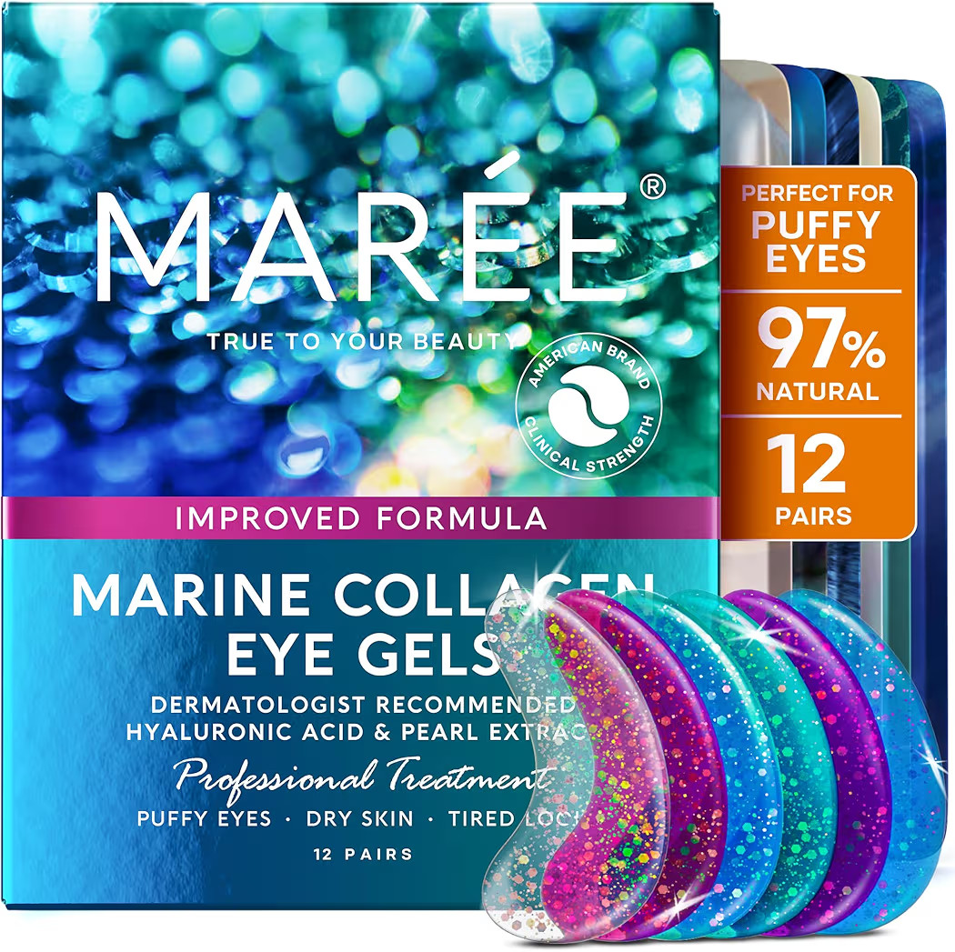 MAREE Eye Gels - Cooling Pads Under Eye Patches for Puffy Eyes and Dark Circles with Collagen & H... | Amazon (US)