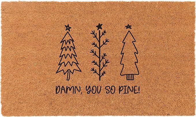 Coco Mats 'N More Christmas Mats Made in USA - Damn, You So Pine (18L x 30W) | Guard Against Dirt... | Amazon (US)