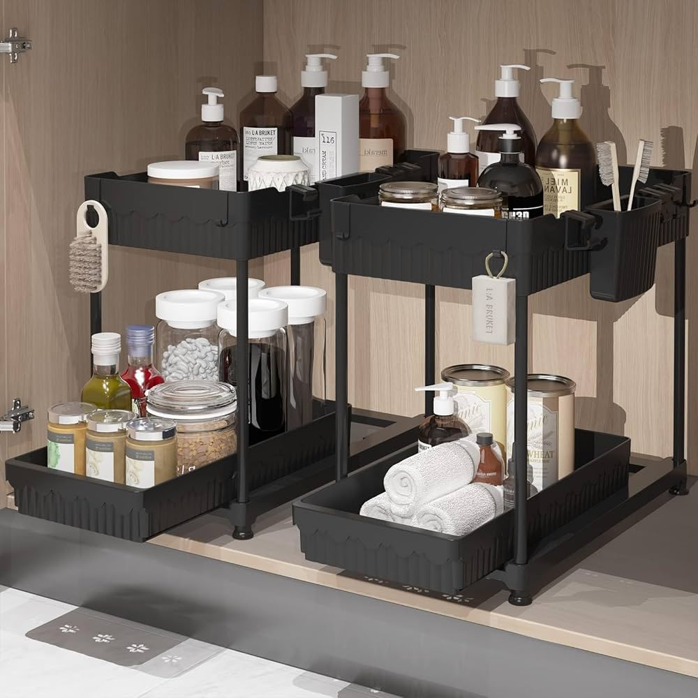 Sevenblue 2 Pack Under Sink Organizer and Storage, 2 Tier Sliding Bathroom Organizers, Multi-Use ... | Amazon (CA)