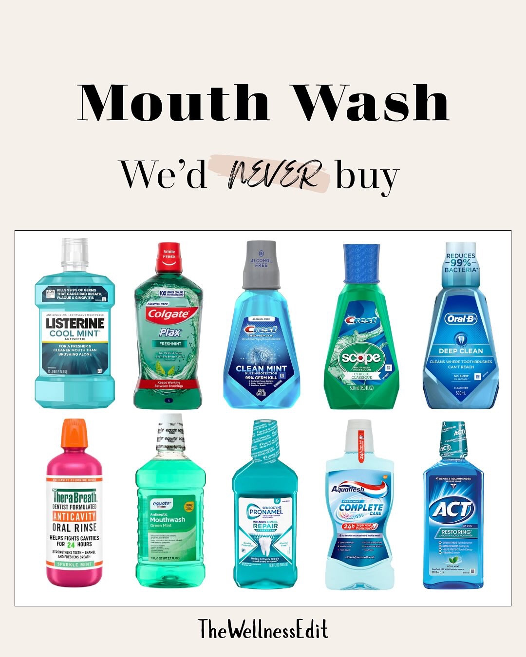 Most people use mouthwash thinking it’s helping their oral health… but what’s really inside that bottle might surprise you. 

Many conventional mouthwashes contain:
 ❌  Alcohol → dries out your mouth, disrupts the oral microbiome, and can make bad breath worse over time
 ❌  Artificial dyes & colors → unnecessary chemicals linked to behavioral and health concerns
 ❌  Synthetic flavorings & fragrances → irritating to gums and harsh on the body
 ❌  Harsh antibacterial chemicals → wipe out good bacteria along with the bad, leaving your mouth unbalanced
 ❌  Potential hormone disruptors → certain preservatives and additives can interfere with your body’s natural systems

✨ But here’s the good news: non-toxic mouthwash options are effective without the harmful side effects.

Natural formulas often use ingredients like:
 🌱  Aloe vera → soothes gums and freshens breath
 🌱  Xylitol → helps prevent cavities
 🌱  Essential oils (peppermint, clove, tea tree, etc.) → naturally antimicrobial and refreshing
 🌱  Mineral-rich compounds (like calcium or trace minerals) → support strong teeth and healthy pH balance

Using a cleaner alternative means fresh breath, stronger teeth, and a balanced oral microbiome—without exposing yourself to harsh chemicals every time you swish. 🦷✨

brands i mentioned: 
- @lumineuxhealth 
- @risewellco 
- @just.ingredients.shop 
- @drbritenaturals 
- @gurunanda.official 
- @essentialoxygen