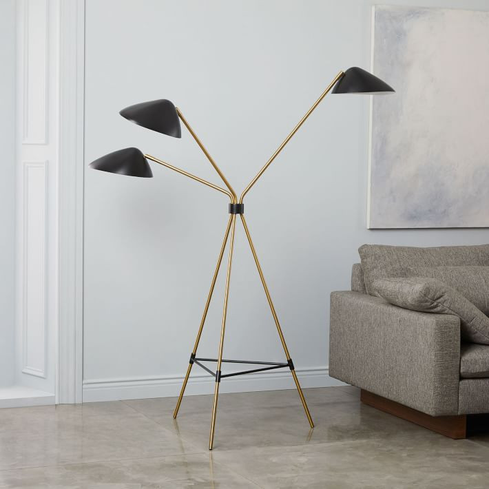 Curvilinear Mid-Century 3-Light Floor Lamp | West Elm (US)