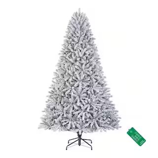 Home Accents Holiday 7.5 ft. Starry Light Fraser Fir Flocked LED Pre Lit Artificial Christmas Tre... | The Home Depot