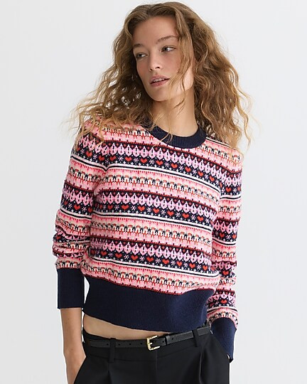 newShrunken Fair Isle crewneck sweater$89.50Navy MultiSelect A SizeSize & Fit InformationView siz... | J. Crew US