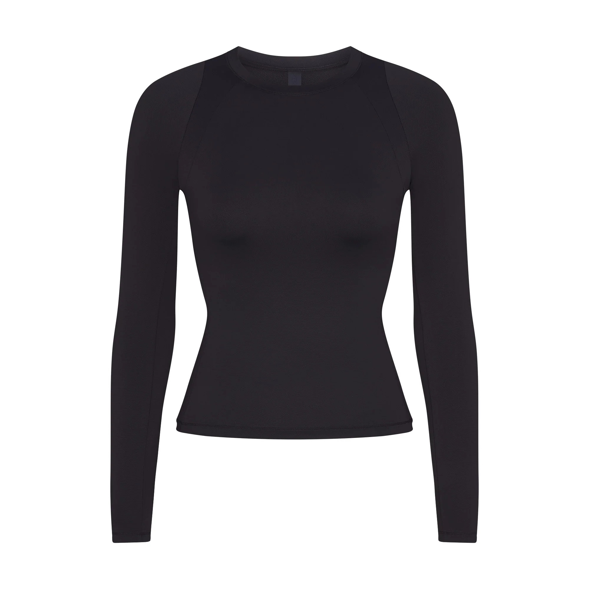 NikeSKIMS AIRY LONG SLEEVE CREW NECK TOP | OBSIDIAN | SKIMS (US)