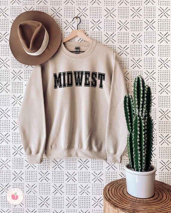 Midwest Sweatshirt, Crewneck Sweatshirt, Vintage Sweatshirt, Retro Sweatshirt, Oversized Sweatshi... | Etsy (US)