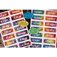 Kids Name Stickers, Boys Tie Dye Labels, Daycare Preschool Label, Waterproof School Personalized Dec | Etsy (US)