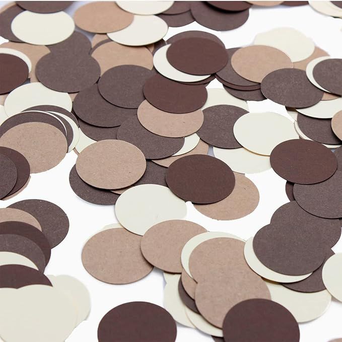 300 Pcs Brown Kraft Cream Circle Party Confetti Table Scatters Rustic Wedding Neutral Boho Baby S... | Amazon (US)