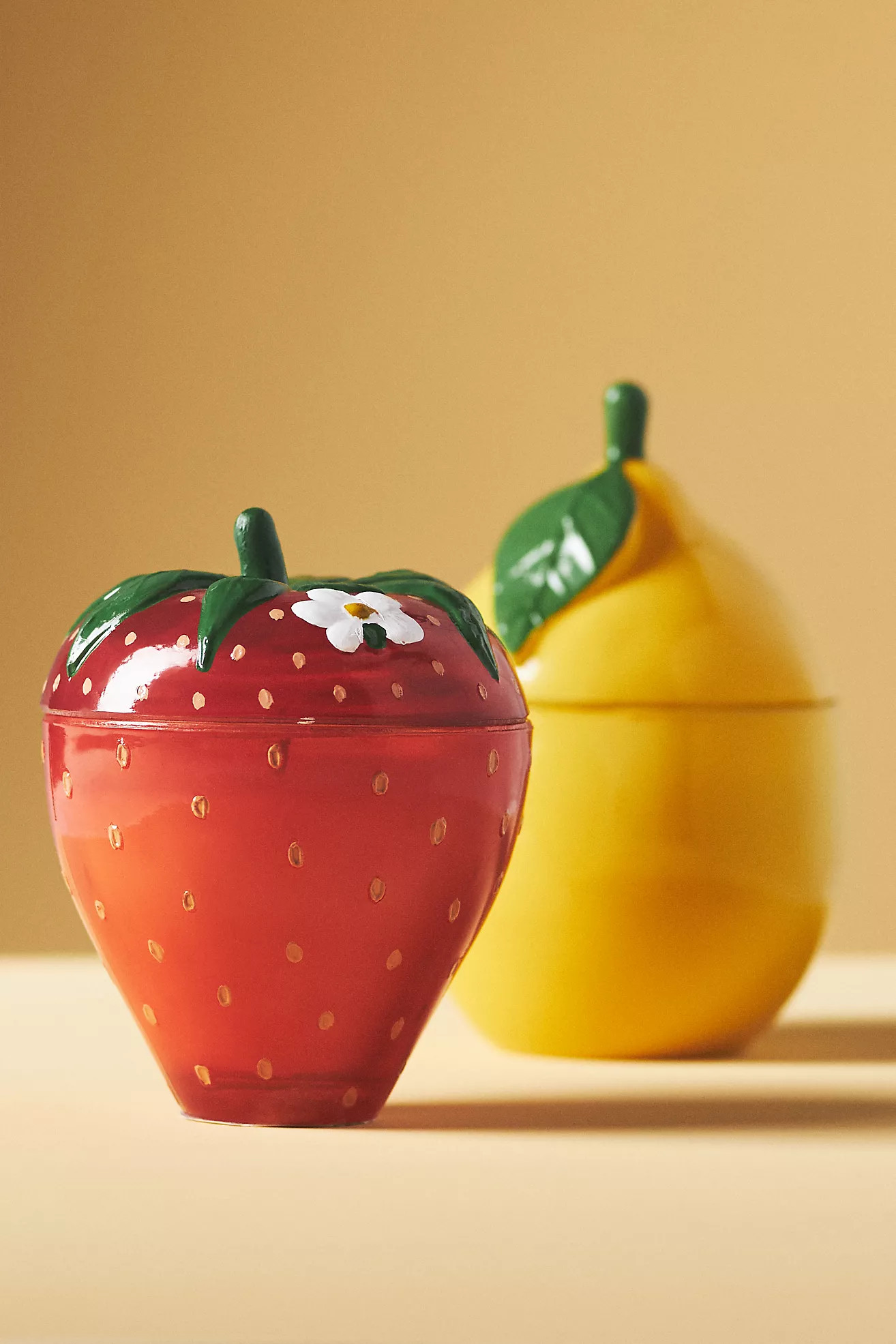 Strawberry-Shaped Fruity Strawberry & Guava Glass Candle | Anthropologie (US)