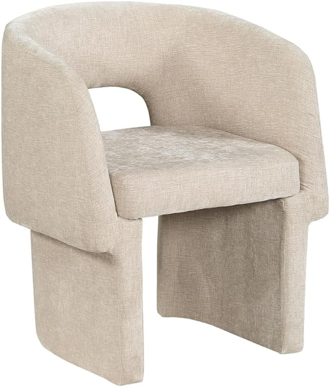 Pemberly Row Modern Beige Fabric Dining Chair/Accent Chair | Amazon (US)