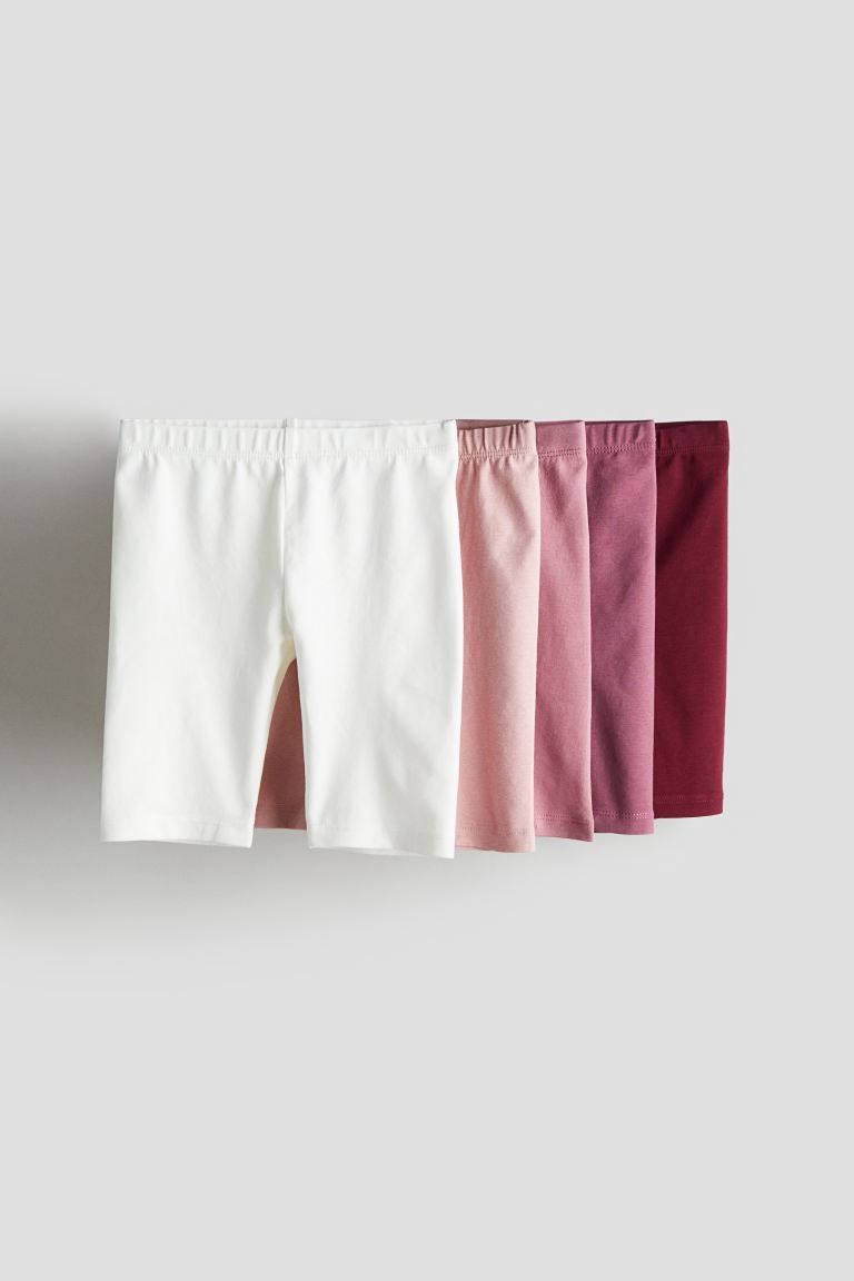 5-pack Cotton Bike Shorts - Dark red/dark pink - Kids | H&M US | H&M (US + CA)