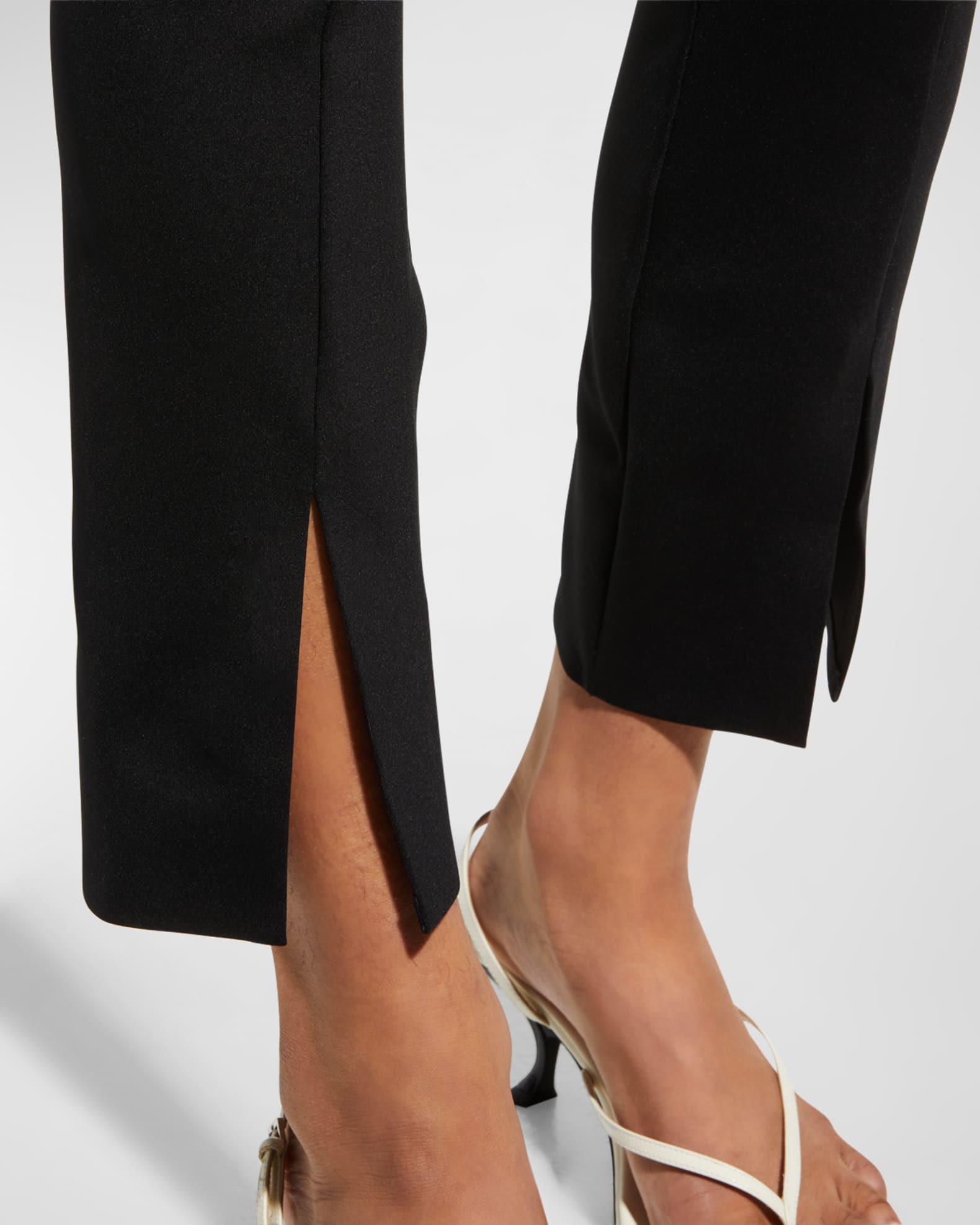 Thilde Slit-Front Skinny Pants | Neiman Marcus