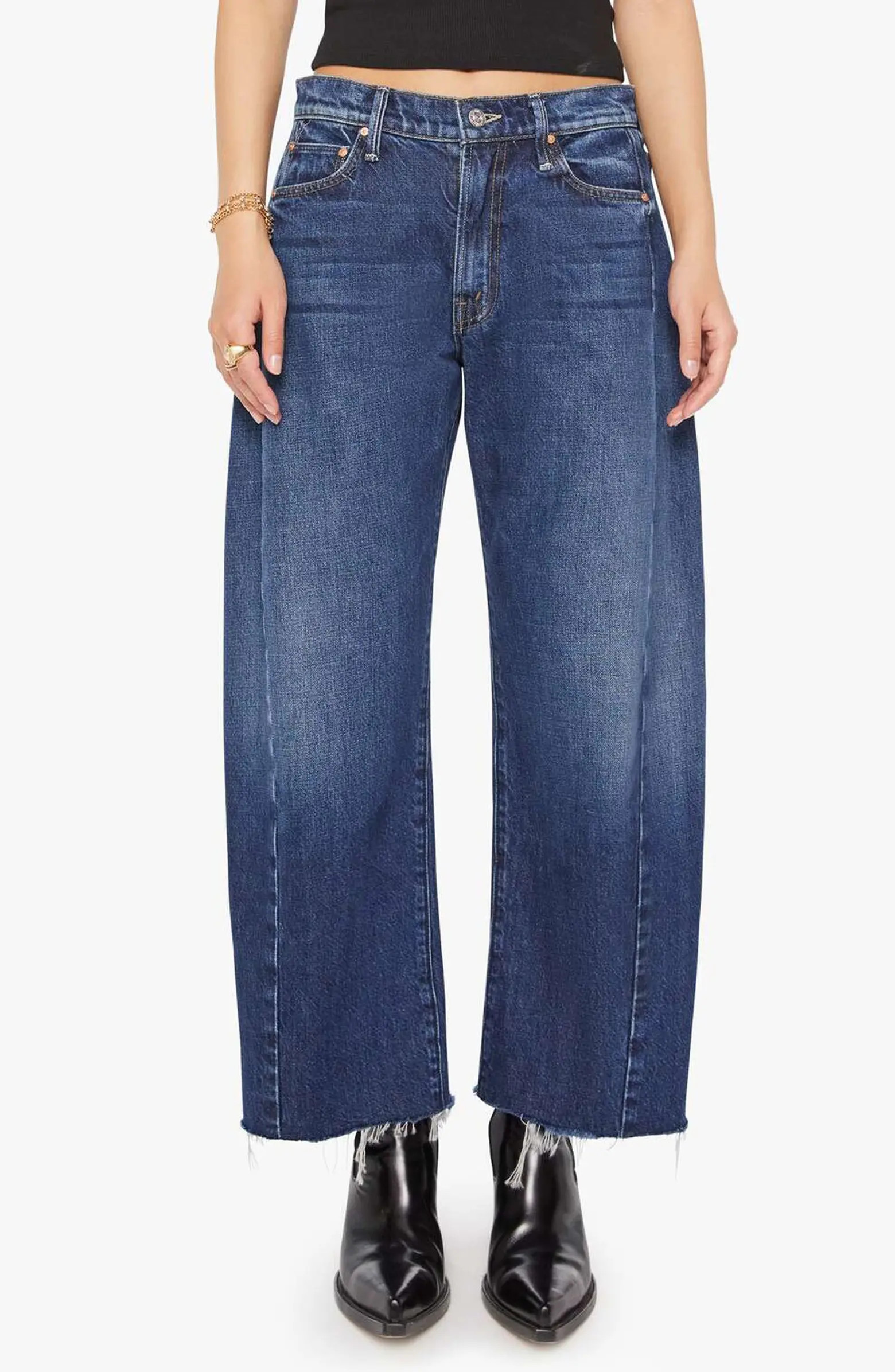MOTHER The Full Pipe Flood High Waist Barrel Leg Jeans | Nordstrom | Nordstrom