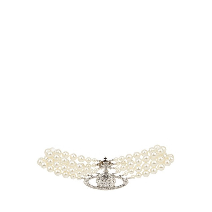 Vivienne Westwood Three Row Bas Relief Pearl Choker | Harvey Nichols (Global)
