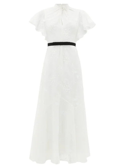 Erdem - Celestina Embroidered-lace Cap-sleeve Gown - Womens - White | Matches (UK)