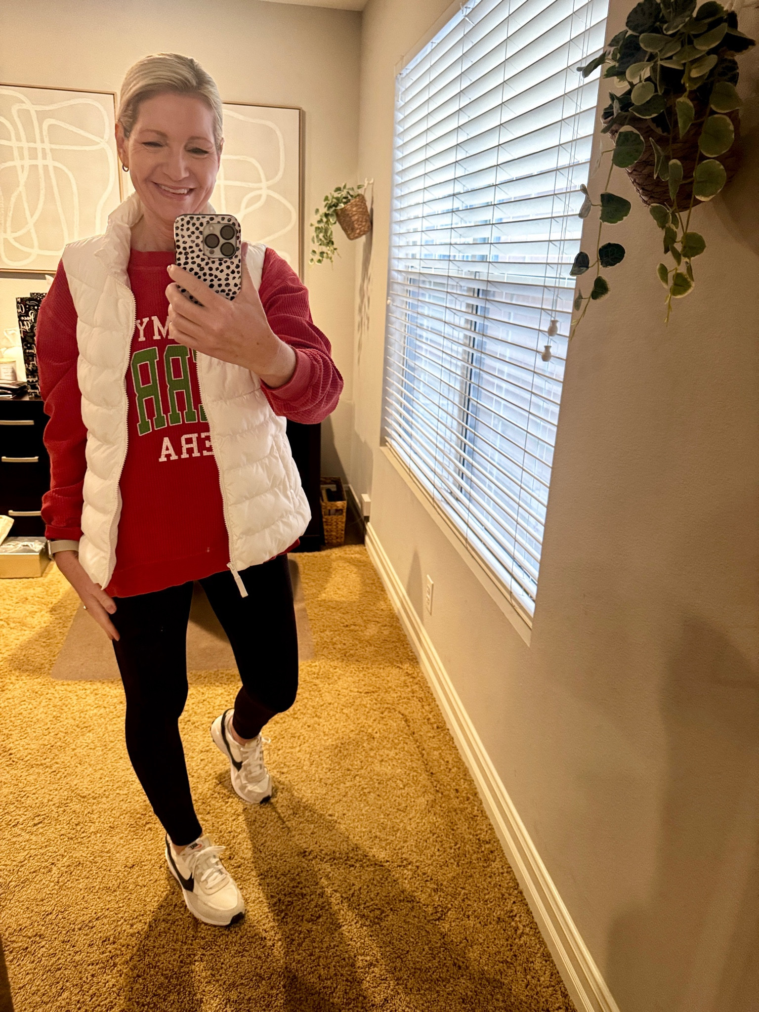 Holiday casual for all the errands. My pocket leggings from Aerie are on sale for $25 and still in stock in the light blue and a few sizes in the other colors. 

My graphic sweatshirt is Pink Lily from last year but I linked another version. 

My Old Navy puffer vest is a few years old but linked the current one. 

#LTKHoliday #LTKSeasonal #LTKSaleAlert