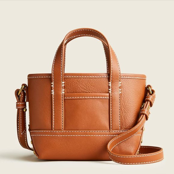 J. Crew Mini Montauk tote in leather | Poshmark