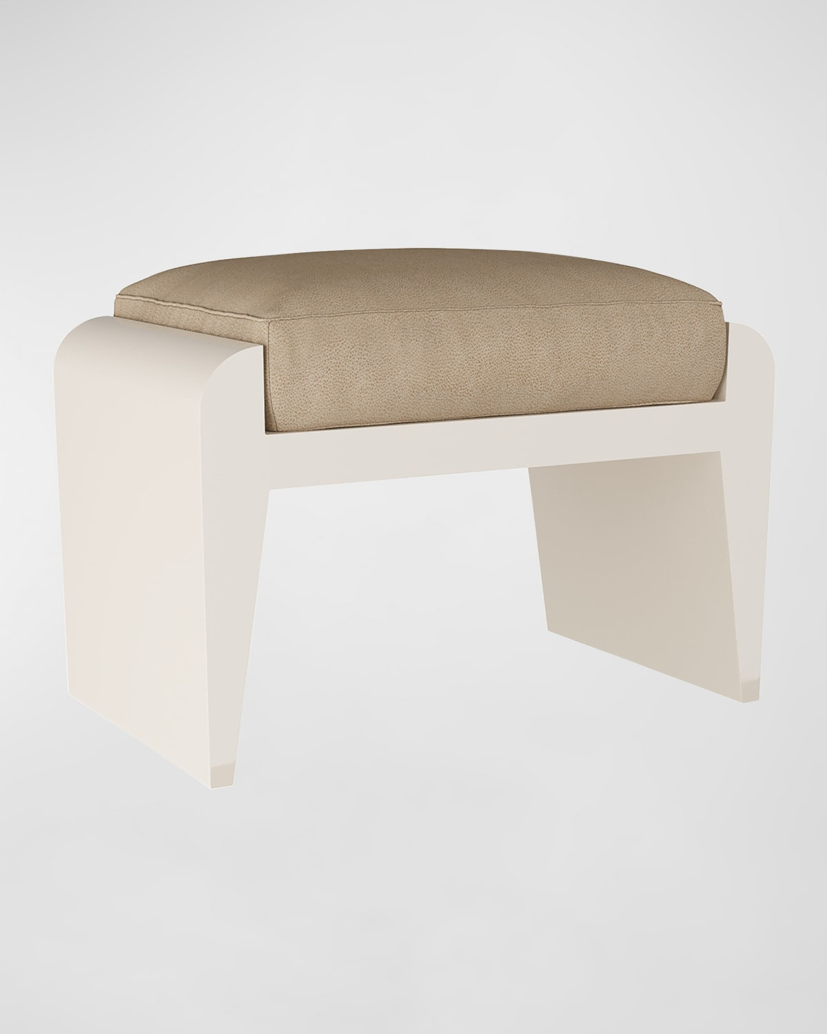 Alanna Faux Leather Ottoman | Neiman Marcus