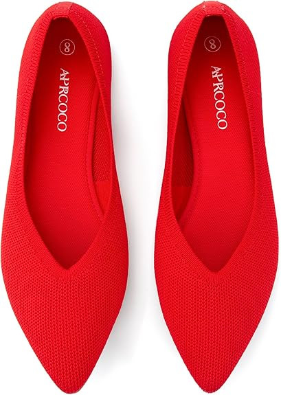AprCoco Womens Ballet Pointed Toe Knit Flats Lightweight Washable Slip On Flats Shoes for Women C... | Amazon (US)