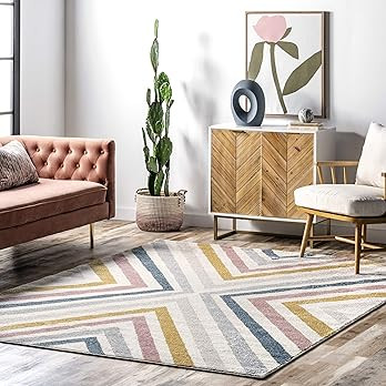 nuLOOM Neveah Contemporary Chevron Area Rug, 8' x 9' 8", Beige | Amazon (US)