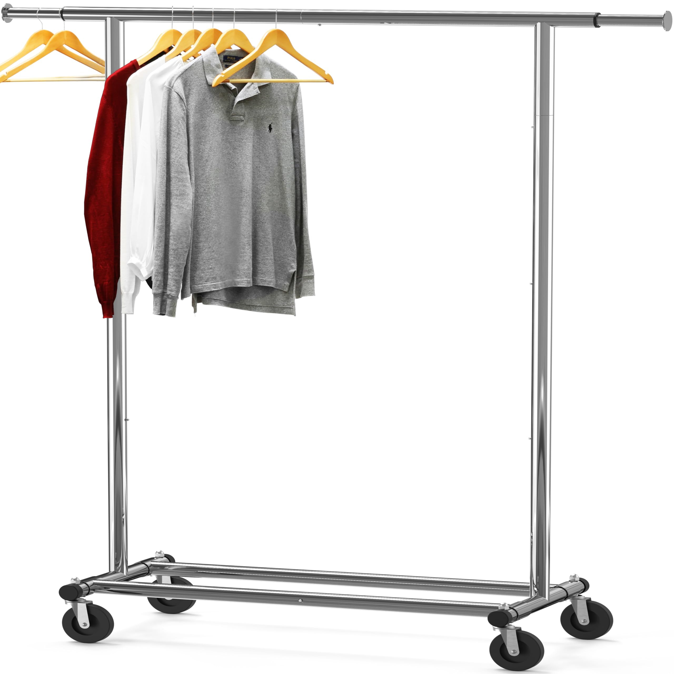 Simple Houseware Heavy Duty Clothing Garment Rack, Holds Up to 150 lbs, 42 to 67 Inches Extendabl... | Amazon (US)