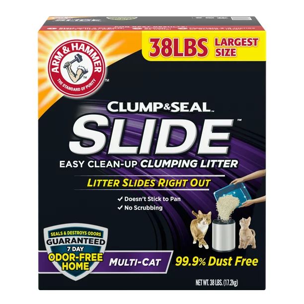 Arm & Hammer SLIDE Easy Clean-Up Multi-Cat Clumping Cat Litter, 38lb | Walmart (US)