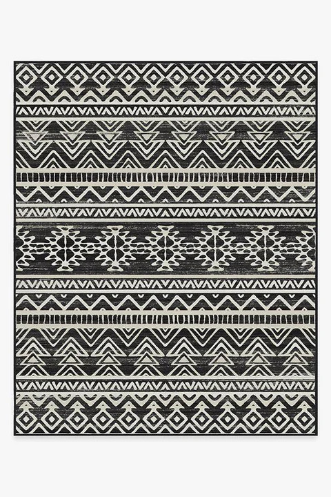 Linear Diamond Black Rug | Ruggable