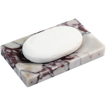 Luxurious Natural Marble Soap Dish Tray Marble Soap Holder Trinket Plate for Bathroom Sink Kitche... | Amazon (US)
