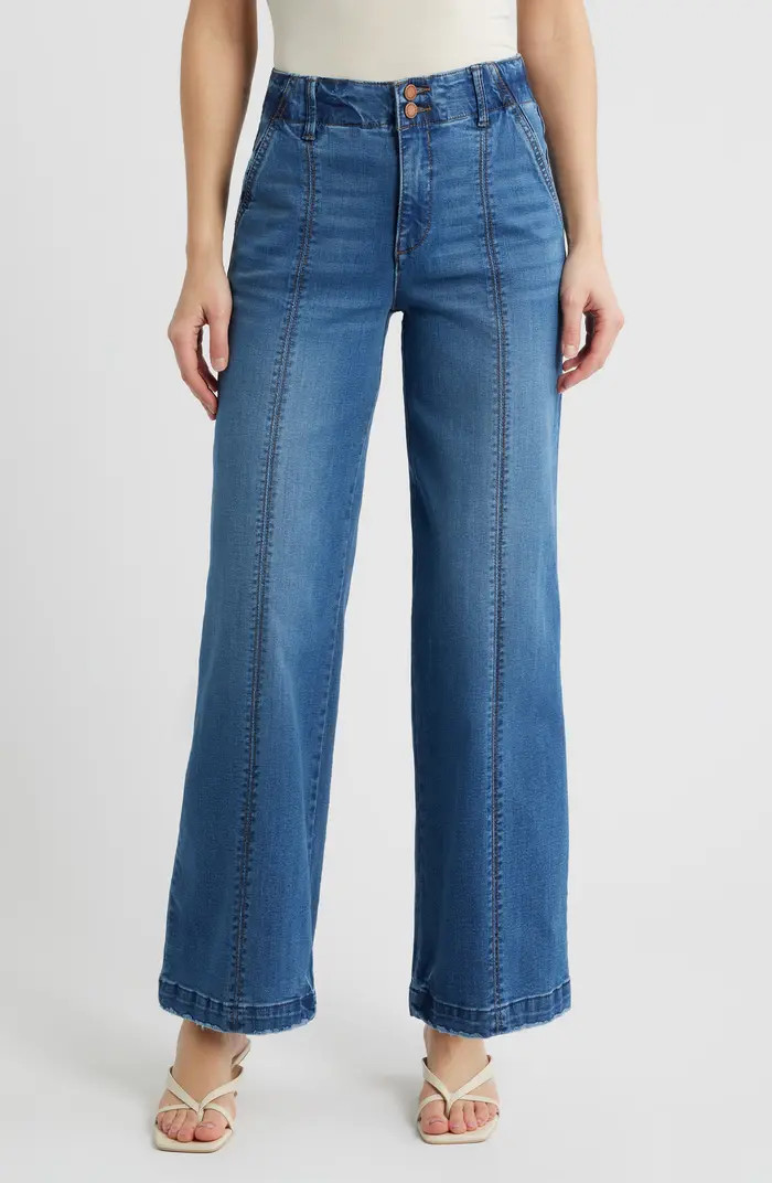 Emma Skyrise Seamed Wide Leg Jeans | Nordstrom