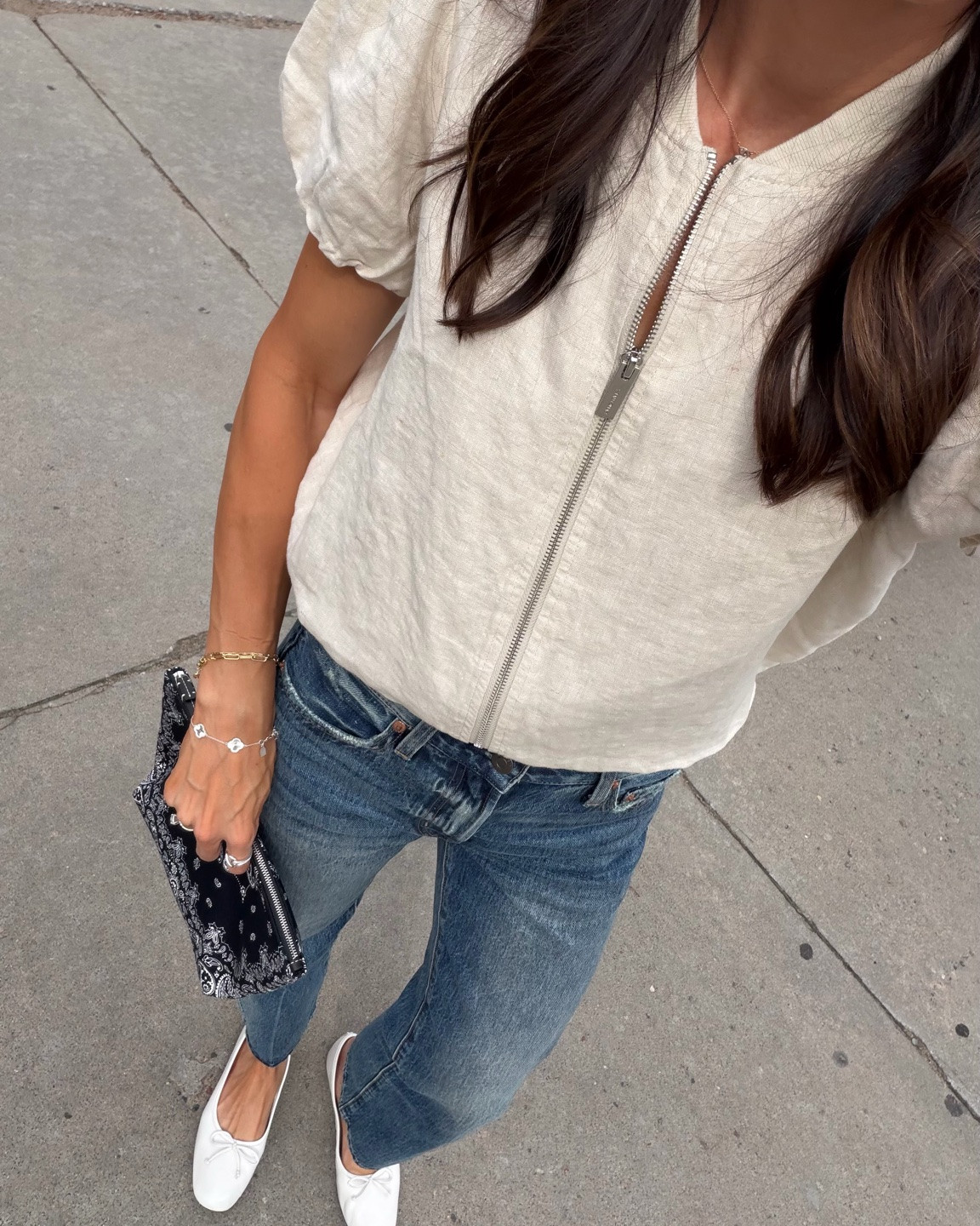 Wearing my true size S in the bomber (wearing like a shirt) and true 26 in the jeans! 
Ballet flats are also true to size and so comfy, no breaking in period. Multiple colors!

#LTKootd #LTKWorkwear #LTKSeasonal