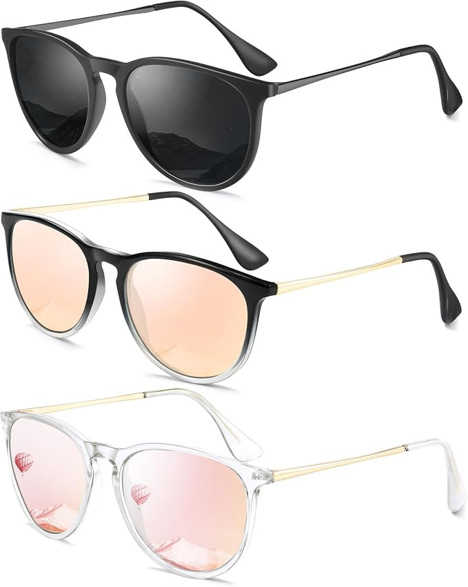 Sunglasses Womens Polarized Trendy Retro Round Sun Glasses with UV400 | Vintage Classic Sunnies L... | Amazon (US)