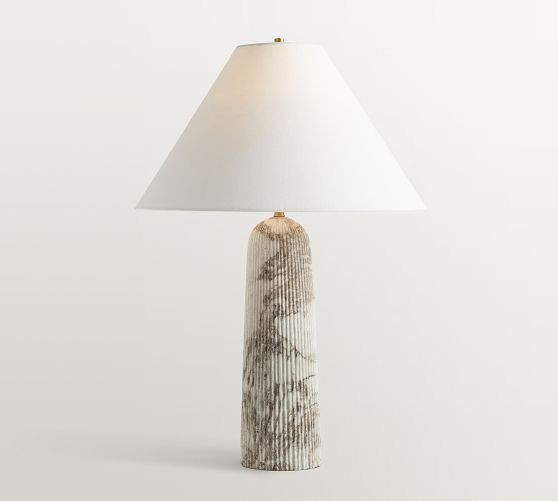 Marlo Stone Ribbed Table Lamp (26") | Pottery Barn (US)