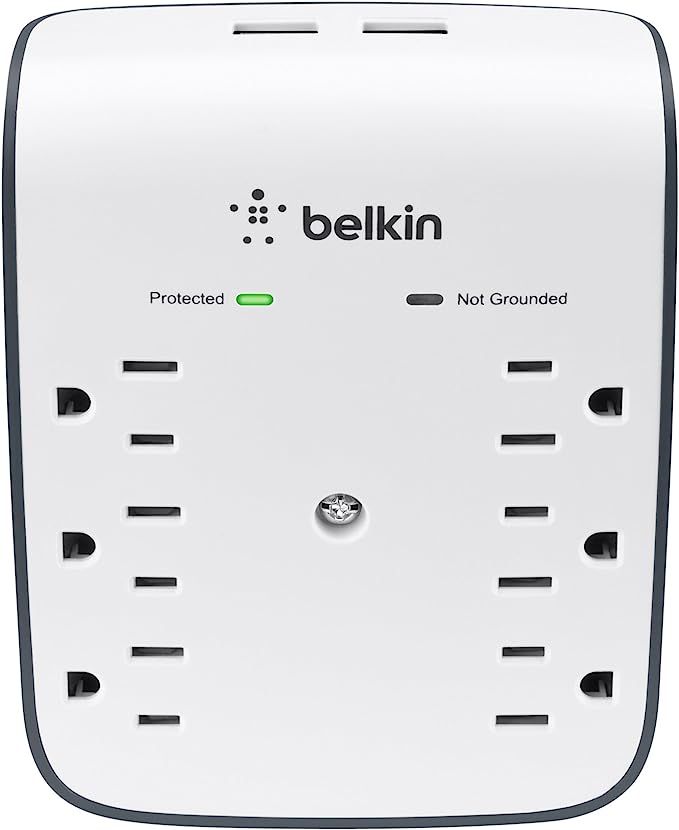 Belkin 6-Outlet USB Surge Protector, Wall Mount - Ideal for Mobile Devices, Personal Electronics,... | Amazon (US)
