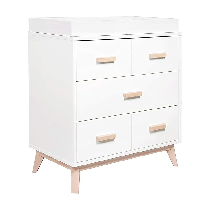 Babyletto Scoot 3-Drawer Changer Dresser with Removable Changing Tray in White and Washed Natural... | Amazon (US)