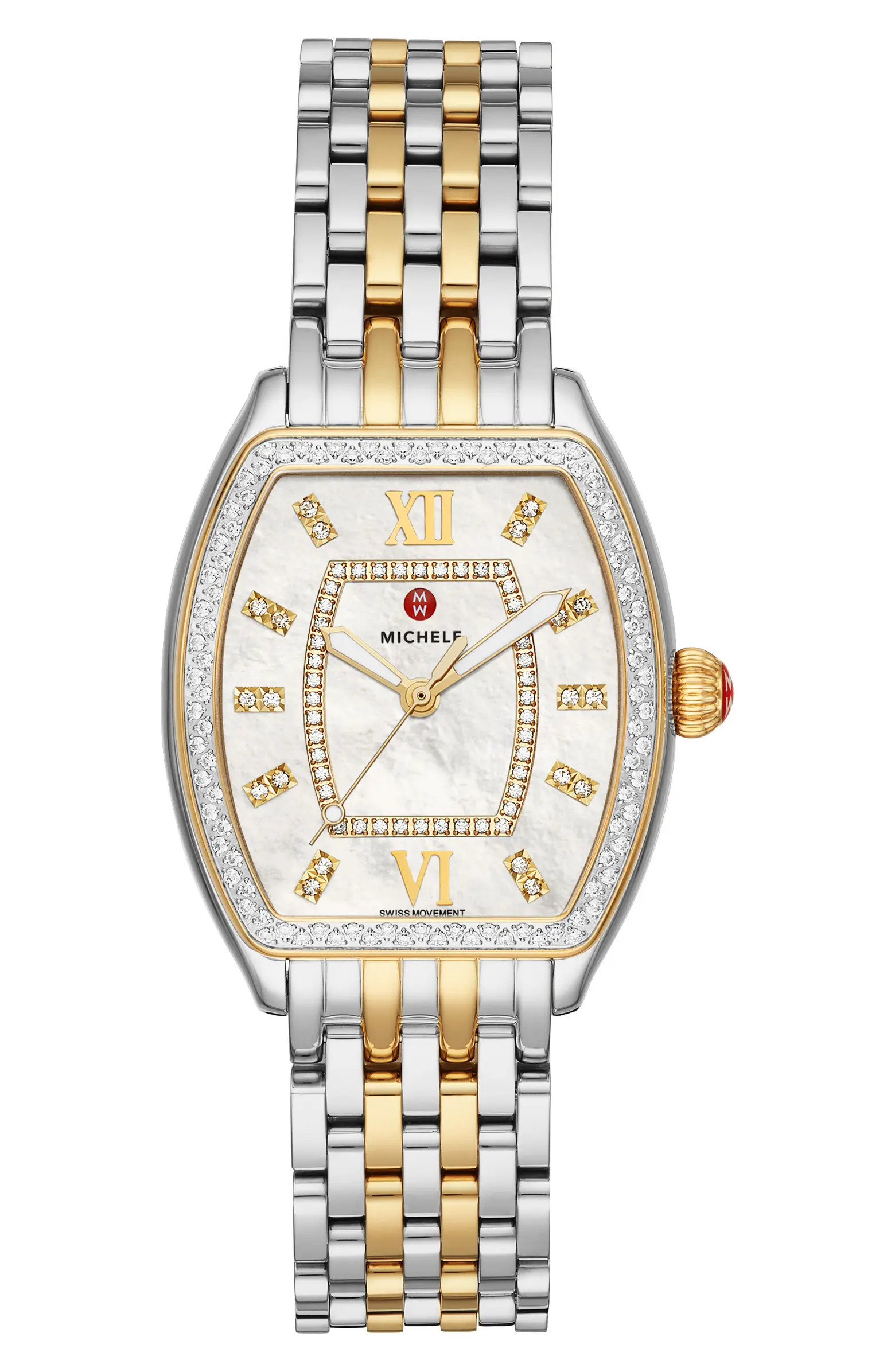 Women's Diamond Accent Interchangeable Stainless Steel Strap Watch, 31mm x 32mm - 0.63 ctw | Nordstrom Rack